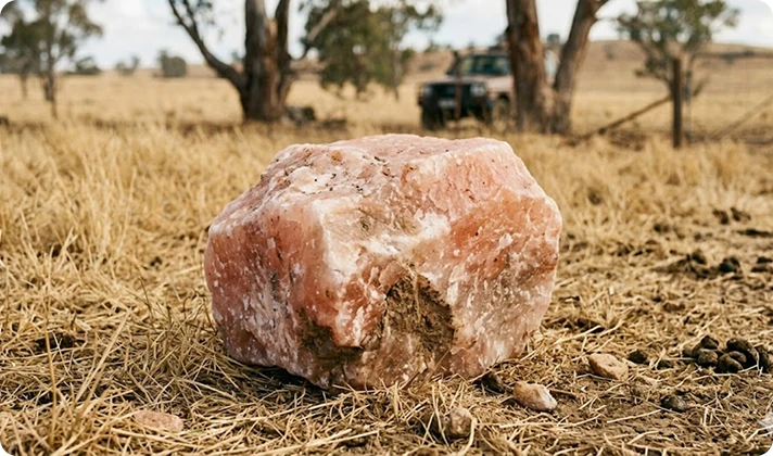 himalayan rock salt in the field